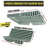 Nelson Bahçe Salıncağı Minder Kılıfı 2 Kişilik (Süngersiz) Tenteli Yeşil-Beyaz - Renkli