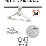 Nelson Bebek Elbise Askısı 36 Adet Kalp Plastik Beyaz Bebek Kıyafet Askısı Vıp