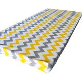 Nelson Çocuk Yatağı 60X120X6 cm Vip Oyun Parkı Sünger Yatak Bebek Yatağı-Sarı Gri Zikzak - 60 x 120 cm