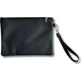 Nelson Kadın Siyah Deri El Askılı Portföy Clutch Çanta Vip Home Bags