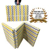 Nelson Katlanır Yer Yatağı ve Tek Kişilik Sünger Katlanır Minder Yatak 70 x 180 cm 6 cm - Sarı Gri Zikzak - 70 x 180 x 6 cm