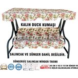 Nelson Lüks Duck Vip Salıncak Minder Seti 3 Kişilik (Süngersiz) Tenteli-Ingiliz Gülü-Salıncak Minder Seti - Pembe