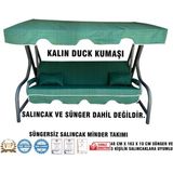 Nelson Lüks Duck Vip Salıncak Minder Seti 3 Kişilik (Süngersiz) Tenteli-Yeşil-Salıncak Minder Seti