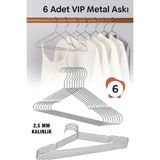 Nelson Metal Elbise Kıyafet Askısı, 6 Adet,giysi Askısı,pantolon Askısı Tel Askı Vıp