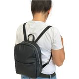Nelson Mini Kadın Sırt Çantası-Siyah Suni Deri-Vip Home Bags