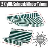 Nelson Salıncak Minder Takımı (Süngersiz)2 Kişilik Salıncak Minder Tente-Yeşil Beyaz
