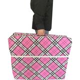 Nelson Tek Kişilik Katlanır Yer Yatağı Sünger Yatak 70 x 180 x 6 cm - Pembe Ekose