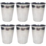 Nemere 6 Adet Paslanmaz Çelik Krom Bardak 9 x 7,5 x 5,5cm - 1 - Renkli