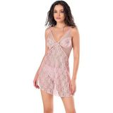 Nemere Angel Pembe Kısa Tül Gecelik - XL
