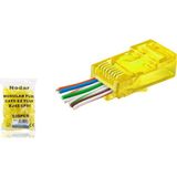 Nemere Cat6 Ez RJ45 Konnektör - 100 Adet Sari / Ekonomik Poşet Paket ND2408