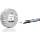 Nemere Cctv Kablo Mini Coax Eco Cca 2x0.50 mm 100 M - Gri HDX5580-100 - Renkli