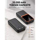 Nemere Dijital Ekranlı 20.000 Mah Powerbank | 22.5W Hızlı Şarj + Çoklu Bağlantı Seçeneği Yeni Nesil - Çok Renkli