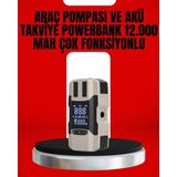 Nemere Dijital Ekranlı Araç Pompası Akü Takviye Powerbank 12.000 Mah - Çok Renkli