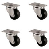 Nemere Furç Tablalı Bilyalı Teker - 28MM - Siyah HKS232 - 4 Adet
