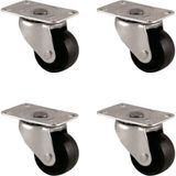 Nemere Furç Tablalı Bilyalı Teker - 32MM - Siyah HKS233 - 4 Adet