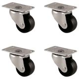 Nemere Furç Tablalı Bilyalı Teker - 38MM - Siyah HKS234 - 4 Adet