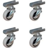 Nemere Furç Uzun-Sunta Bilyalı Teker (Frenli) - 20X50 - Gri - 18MM HKS185 - 4 Adet