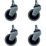 Nemere Furç Vidalı Bilyalı Teker - 20X50 - Gri HKS178 - 4 Adet