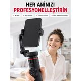 Nemere Ithalat 360° Aı Akıllı Takipli Selfie Stick Gimbal Stabilizatör Bluetooth Kumandalı Uzayabilir Telefon Tripodu - Çok Renkli