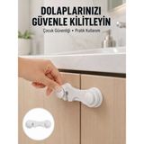 Nemere İthalat 4 Adet Bebek Güvenlik Dolap Kilidi Çift Taraflı Bantlı Kolay Montajlı Emniyet Seti Yeni Nesil N - Renkli