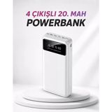 Nemere Ithalat 4 Çıkışlı 20.000 Mah Powerbank Taşınabilir Çoklu Giriş