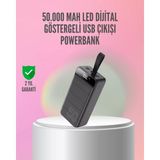 Nemere Ithalat 50.000 Mah Ultra Güçlü Powerbank 4 USB Çıkışlı, LED Dijital Göstergeli, Hızlı Şarj Destekli Taşınabilir Şarj Cihazı