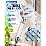 Nemere İthalat 6 Modlu Filtreli Duş Başlığı Büyük Panel Su Tasarruflu Çok Fonksiyonlu Beyaz Duş Başlığ� - Çok Renkli