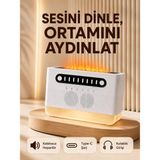 Nemere İthalat 8 Çeşit Beyaz Gürültülü Kablosuz Hoparlör ve Renkli Alev Efektli Gece Lambası Nemere Ithala - Çok Renkli