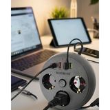 Nemere İthalat Çoklu Priz Akım Koruma 3 Soket 3 USB Type C Hızlı Şarj 2m Uzatma Kablosu Nemere Ithalat - Çok Renkli