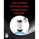 Nemere Ithalat Damacana Üstü Akıllı Su Pompası | 3 Damacana Kullanım | 4W Güç | Micro USB Şarjlı | Katlanabilir & Taşınabilir - Renkli