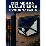 Nemere İthalat Güneş Enerjisi ile Şarj Olan Hareket Sensörlü 3 Modlu LED Dış Mekan Duvar Aydınlatması Neme - Çok Renkli