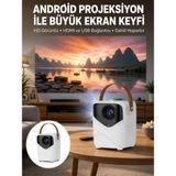 Nemere İthalat Hd Ayaklı Portatif Projeksiyon Cihazı Bluetooth Wifi Akıllı Android Işlemcili Yeni Nesil Nemer - Çok Renkli