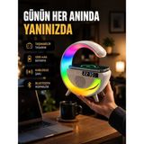 Nemere Ithalat Kablosuz Şarjlı LED Masa Lambası Çalar Saat ve Beyaz Gürültü Özellikli - Çok Renkli