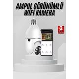 Nemere İthalat Wifi Güvenlik Kamerası 360 Derece Dönebilen Harekete Duyarlı Gece Görüşlü Ampul Nemere Itha - Renkli