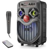 Nemere Karaoke Mikrofonlu Bluetooth Hoparlör Fm Radyo 10W 8 Inç Rgb Siyah NDRP66 - Renkli