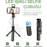 Nemere LED Işıklı Selfie Çubuğu Bluetooth Kumandalı Kablosuz Tripot Selfie Monopod Selfie Stick