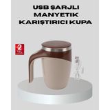 Nemere Manyetik Karıştırıcı Kupa USB Şarjlı Otomatik Karıştırma Çift Katmanlı