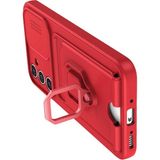 Nemere Mey Ithalat® Samsung Galaxy A14 4g Kılıf Zuma Kartvizitli Yüzüklü Silikon - Kırmızı - Renkli