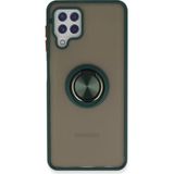 Nemere Mey Ithalat® Samsung Galaxy A22 Kılıf Montreal Yüzüklü Silikon Kapak - Yeşil - 1 - Renkli