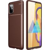 Nemere Mey Ithalat® Samsung Galaxy M51 Kılıf Auto Focus Karbon Kapak - Kahverengi - Renkli