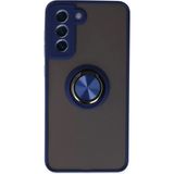 Nemere Mey Ithalat® Samsung Galaxy S21 Fe Kılıf Montreal Yüzüklü Silikon Kapak - Lacivert - Renkli