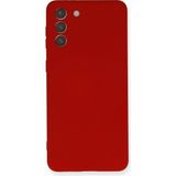 Nemere Mey Ithalat® Samsung Galaxy S21 Plus Kılıf Nano Içi Kadife Silikon - Kırmızı - Renkli