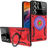 Nemere Mey Ithalat® Samsung Galaxy S24 Ultra Kılıf Joy Lens Standlı Kapak - Kırmızı - 1 - Renkli