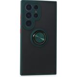 Nemere Mey Ithalat® Samsung Galaxy S24 Ultra Kılıf Montreal Yüzüklü Silikon Kapak - Yeşil - 1 - Renkli