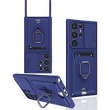 Nemere Mey Ithalat® Samsung Galaxy S25 Ultra Kılıf Zuma Kartvizitli Yüzüklü Silikon - Lacivert - 1 - Renkli