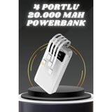 Nemere Powerbank Şarj Cihazı 4 Çıkışlı 20.000 Mah Powerbank Kompakt Yüksek Kapasiteli Hızlı Şarj - Renkli