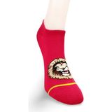 Nemere Sarı Kırmızı Aslan Desenli Sportif Unisex Kısa Bilek Çorap Yazlık 1 Çift - Renkli