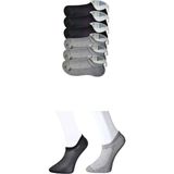 Nemere Siyah ve Gri Erkek Görünmez Çorap 6 Çift - Renkli