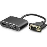 Nemere VGA To HDMI + VGA Dişi Ses Çıkışlı Görüntü Dönüştürücü 1080P 22 cm - Siyah HDX7821