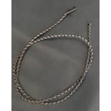 Nemma Deri Hakiki Deri Yuvarlak Örgü 4 mm 1 Metre - Bileklik ve Kolye Yapım Ipi - Gri - Siyah